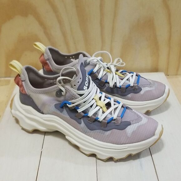 Sorel Kinetic breakthru lace up flaform sneakers in vapor chalk Wmn's sz 7 1/2 - Picture 3 of 9